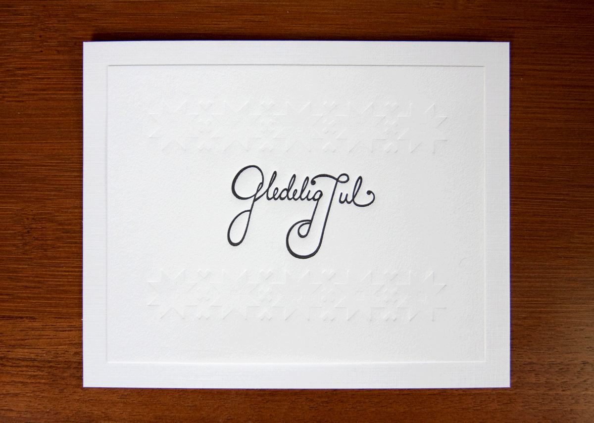 Gledelig Jul letterpress card